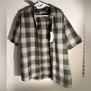 Triveni Men's Green Plaid Shirt Size Large